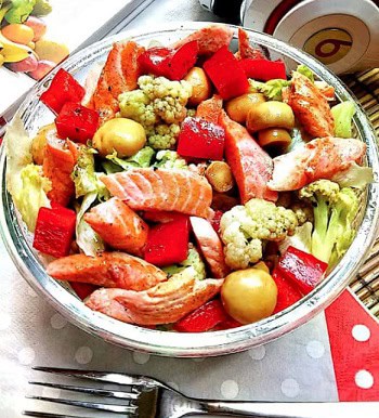 Salad Salmond Mushroom