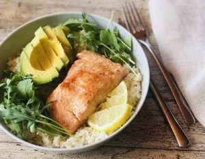 Salmon Avocado Rice Bowl