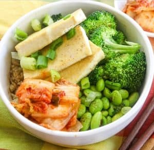 Tofu Edamame Rice Bowl